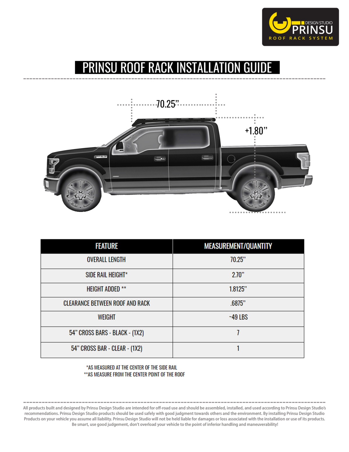Ford Raptor / F150 Roof Rack (2015-2020)- Prinsu 400-000-017-004