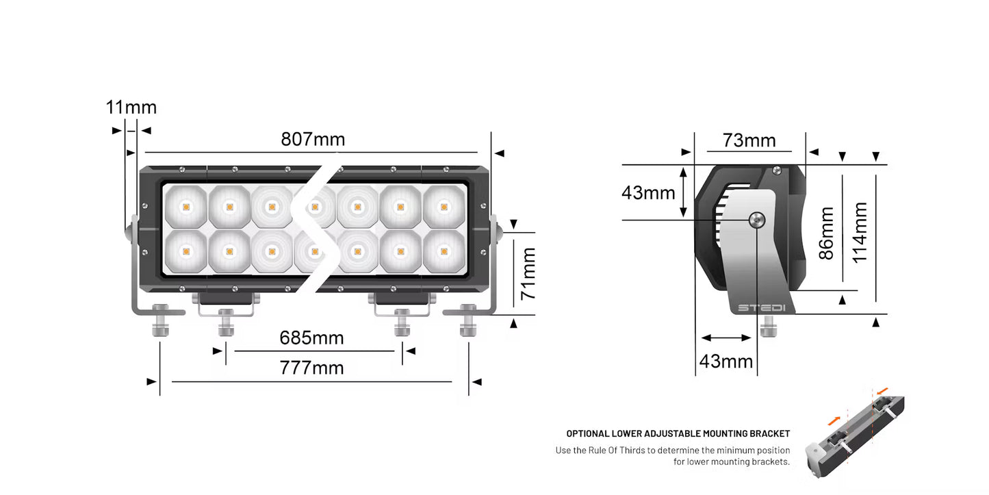 ST4K 32” Double Row LED Light Bar (60 LED) - Stedi LEDST4K-32-60L