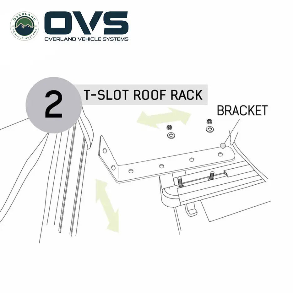 OVS- HD Nomadic 270 LTE Degree Awning - Driver Side - Dark Gray Awning with Black Cover - M.A.P. OFF ROAD
