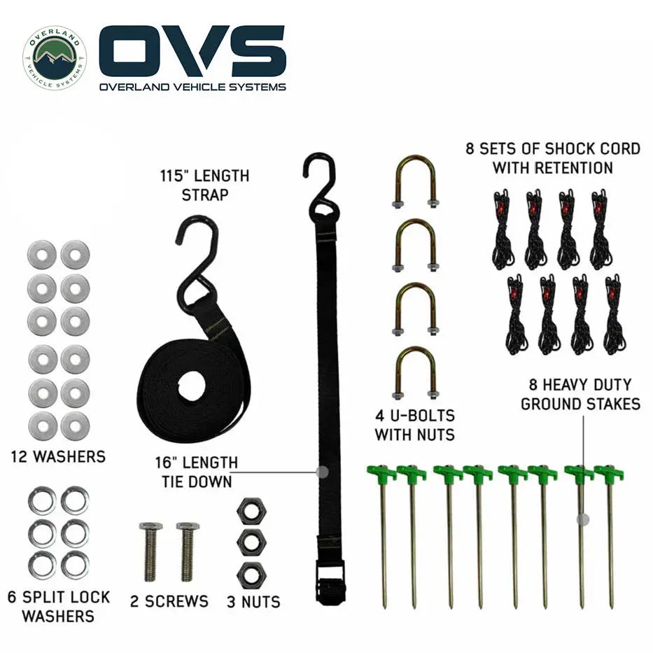 OVS- HD Nomadic 270 Degree Awning LT- Driver Side - Dark Gray Awning with Black Cover - M.A.P. OFF ROAD