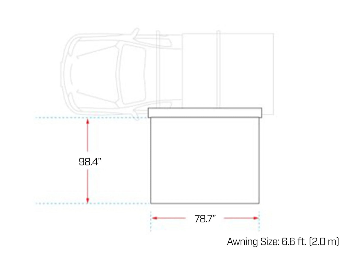 DeltaWing 90° Awning Compact Blackout Shade with LED Lighting-Ironman 4x4 IAWNINGXT