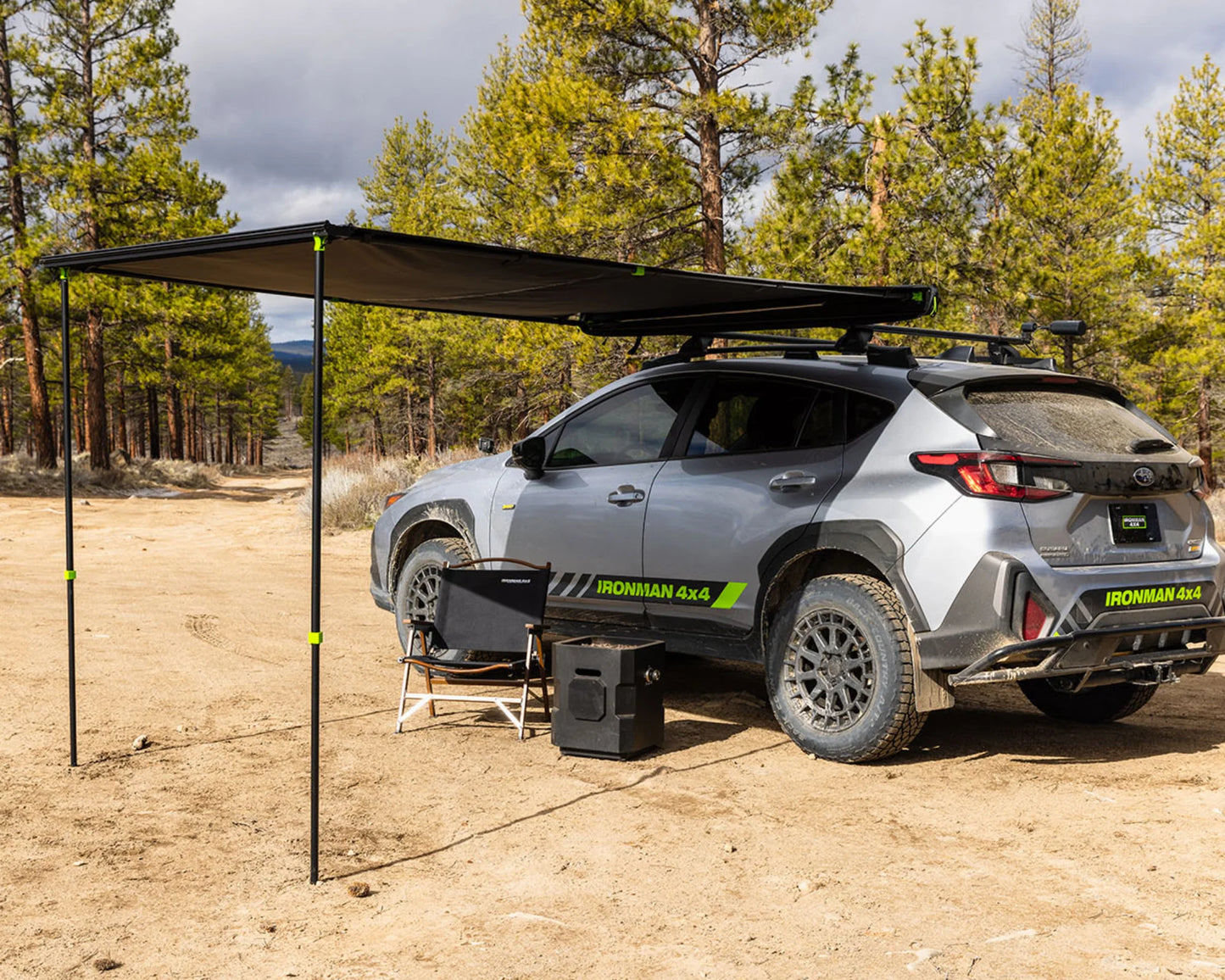 DeltaWing 90° Awning Compact Blackout Shade with LED Lighting-Ironman 4x4 IAWNINGXT