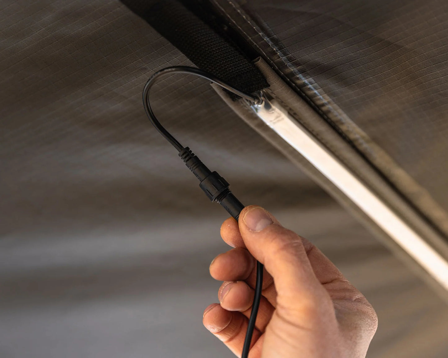 DeltaWing 90° Awning Compact Blackout Shade with LED Lighting-Ironman 4x4 IAWNINGXT