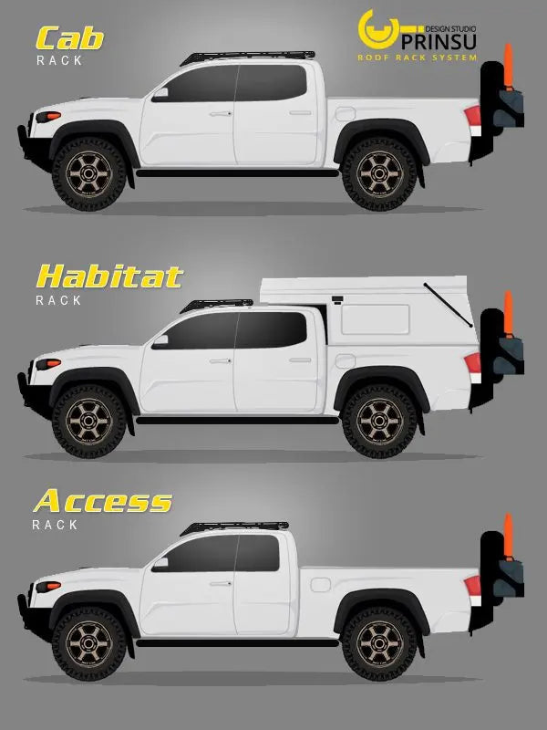 Toyota Tacoma Prinsu Double Cab Cab Rack (1995-2004) - Prinsu 400-000-010-003 Prinsu Design