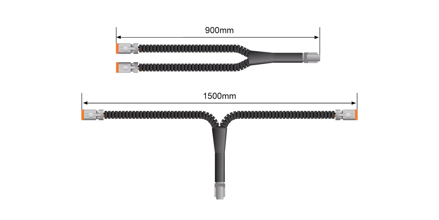 2 To 1 Deutsch Connector Splitter 2 Lights With 1 Wiring Harness (1.5M) - Stedi WIR2TO1-DT Stedi