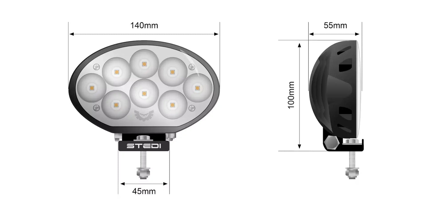 Tractor Light - 24W Flood - Stedi LEDWORK-24W Stedi