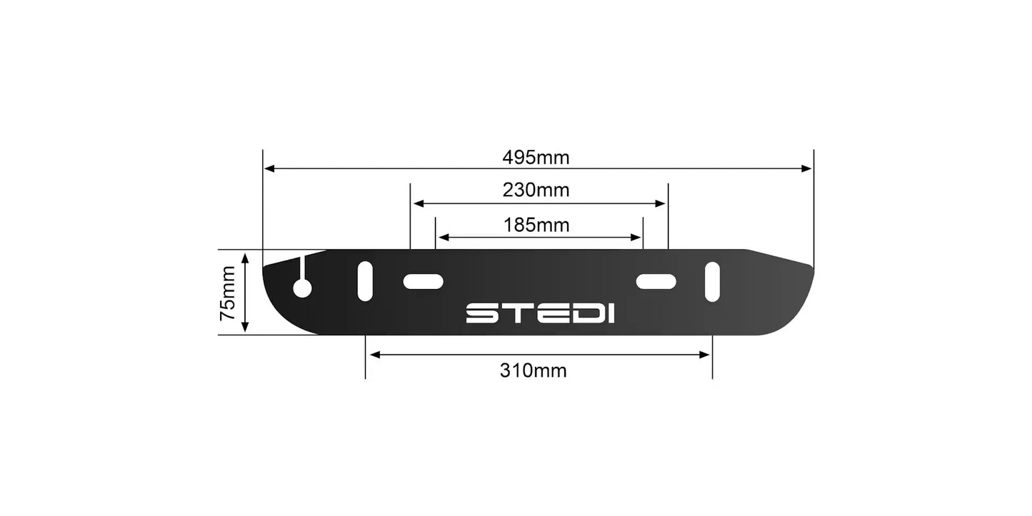 Mounting Bracket License Plate Light (Single) - Stedi BRKNMPL-BLK-1 Stedi