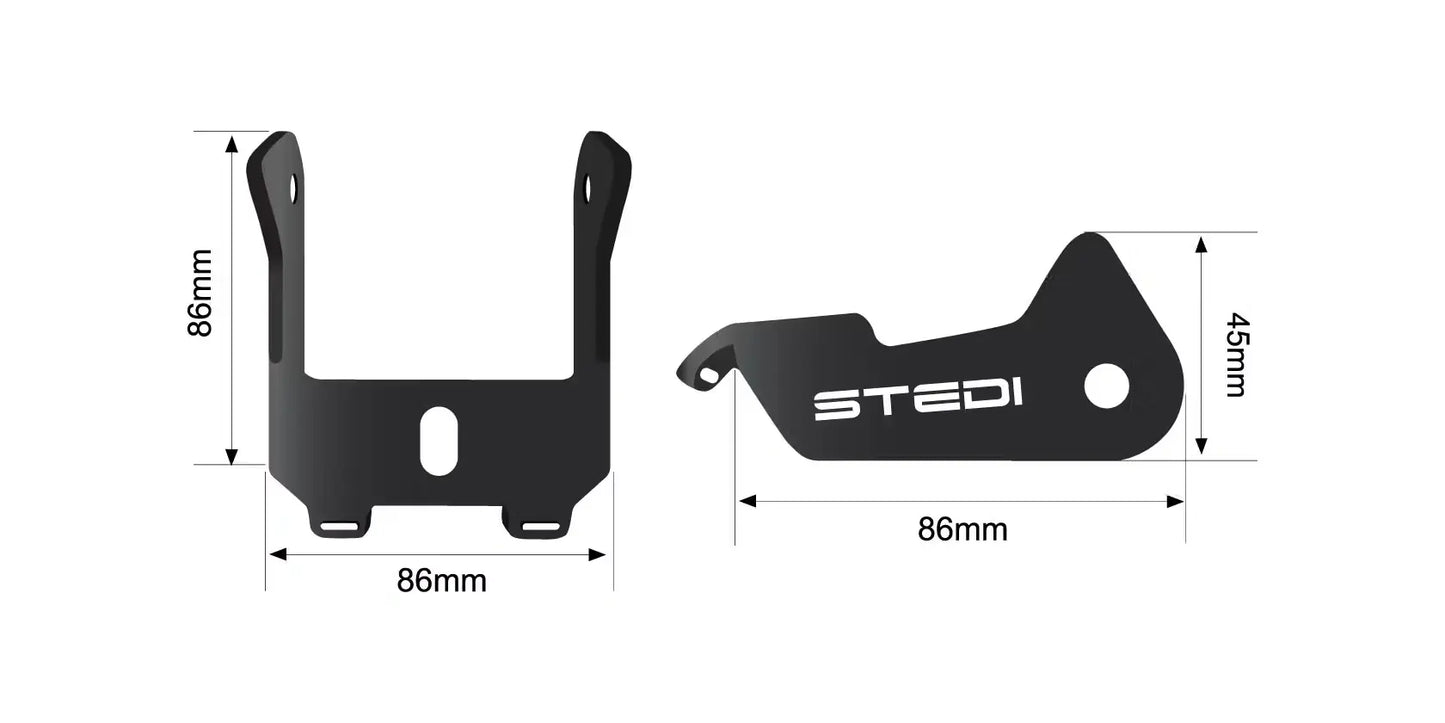 Type-X Evo Mini 4" Mounting Bracket Under Rack - Stedi ST-11-RR-001 Stedi