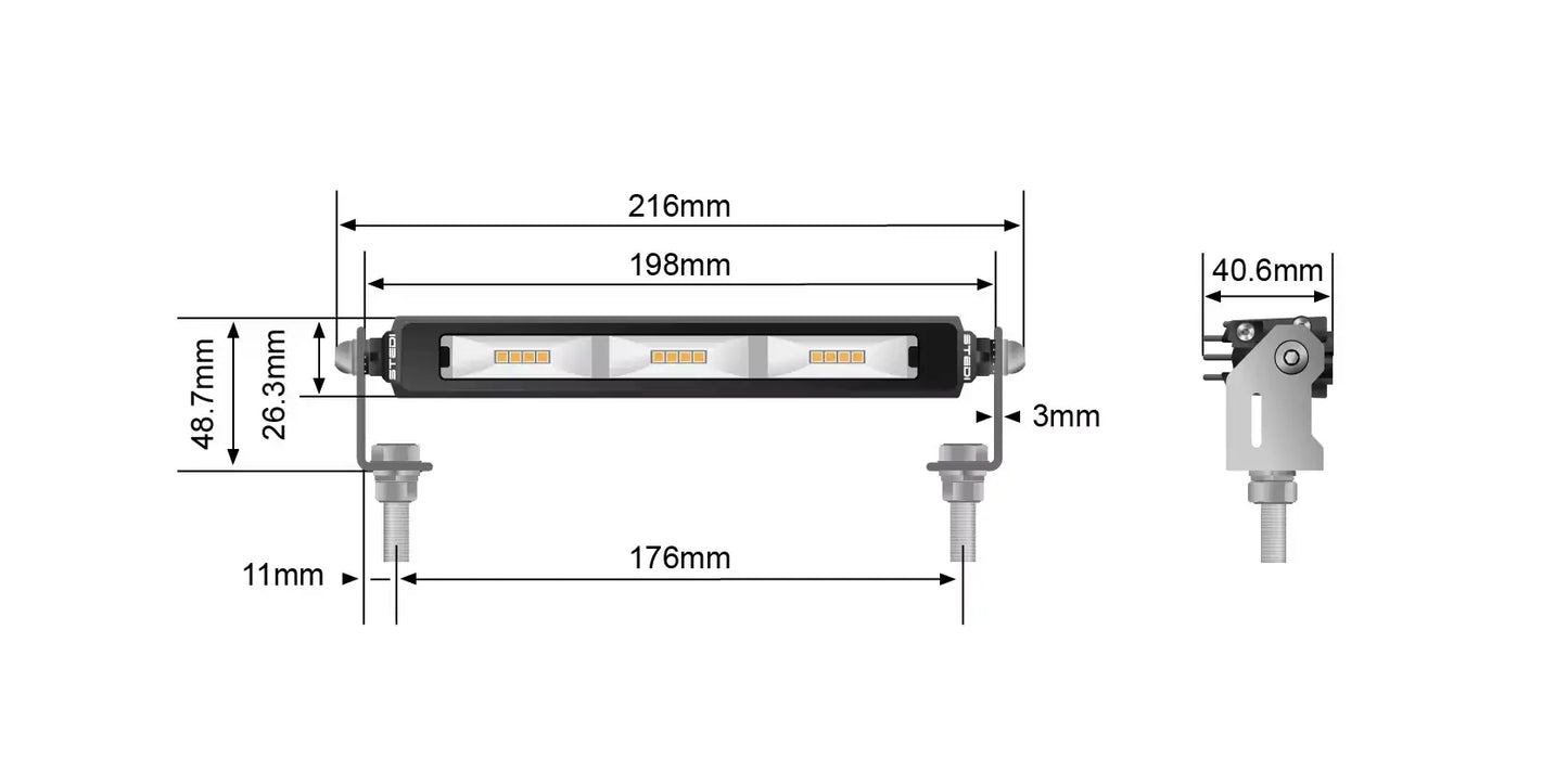 Micro V2 – 7.8" | Flood Light (12 Led – Amber) - Stedi LEDMICRO-18W-AMBER Stedi