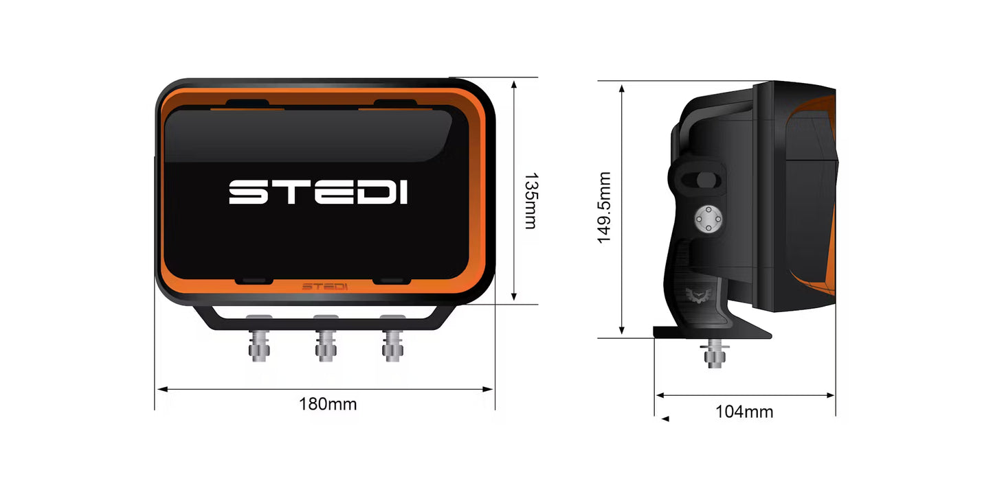 Feux de route à LED Type-X Sport Plus 7" (paire) - Stedi ST-01-SRT-701