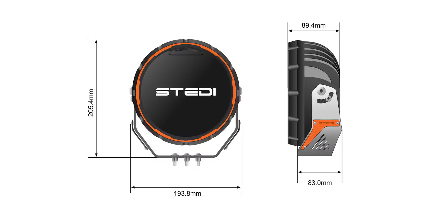 Feux de route à LED Type-X Sport Plus 7" (paire) - Stedi ST-01-SRT-701