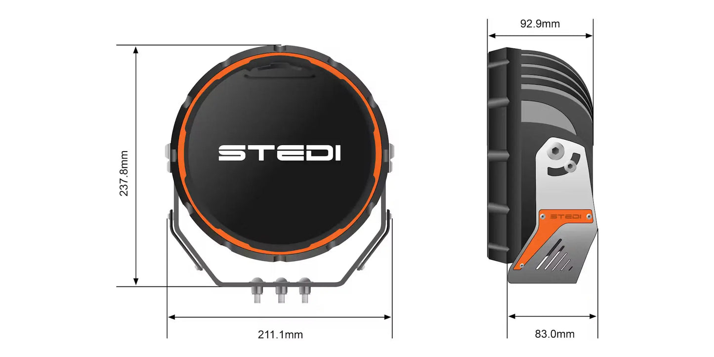 Type-X Sport Plus 8.5" LED Driving Lights (Pair) - Stedi ST-01-SRT-801 Stedi