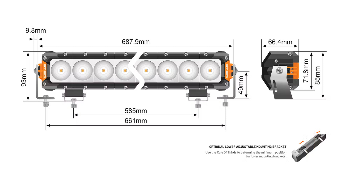 ST3301 PRO 27.5” LED Light Bar (18 Led) - Stedi LED3301-PRO-18L