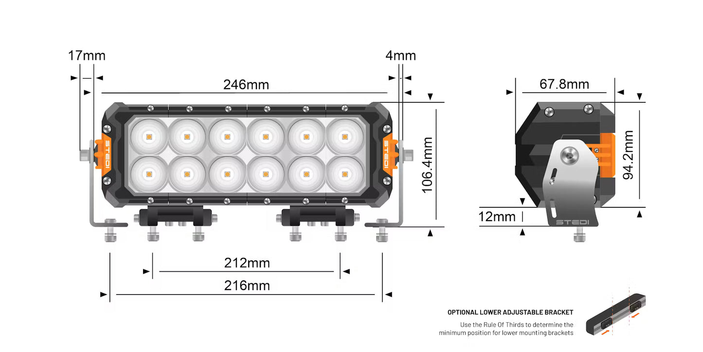 ST3303 PRO 11” LED Light Bar (12 Led) - Stedi LED3303-PRO-12L
