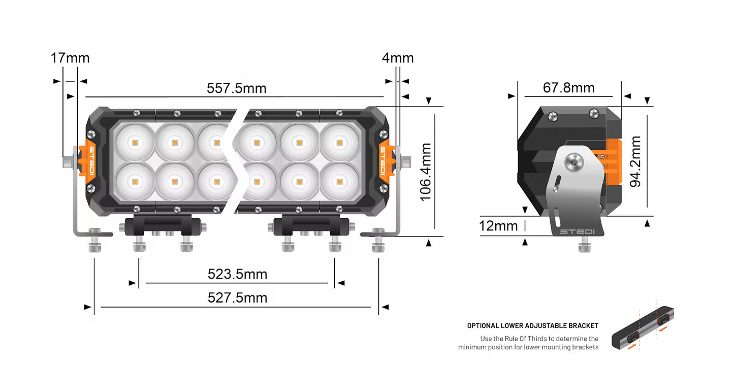 ST3303 PRO 23.3” LED Light Bar (32 Led) - Stedi LED3303-PRO-32L