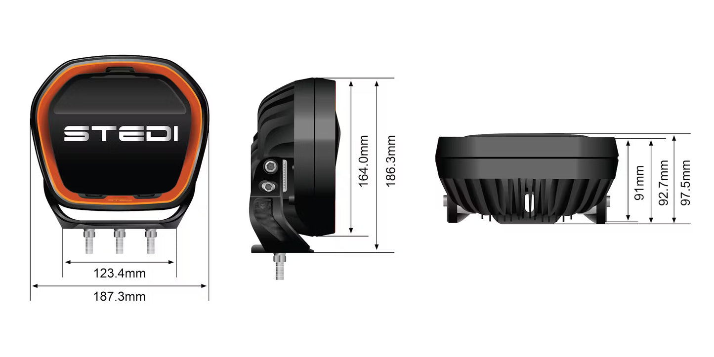 Feux de route à LED Type-X Sport Plus 7" (paire) - Stedi ST-01-SRT-701