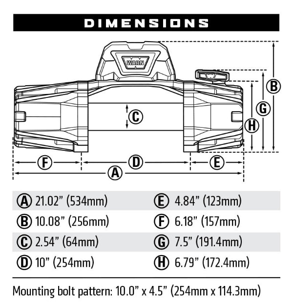 VR EVO 10S Winch – 10,000 lb Synthetic Rope - WARN 103253