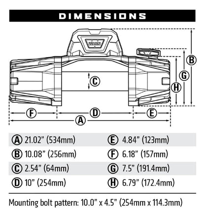 VR EVO 10S Winch – 10,000 lb Synthetic Rope - WARN 103253