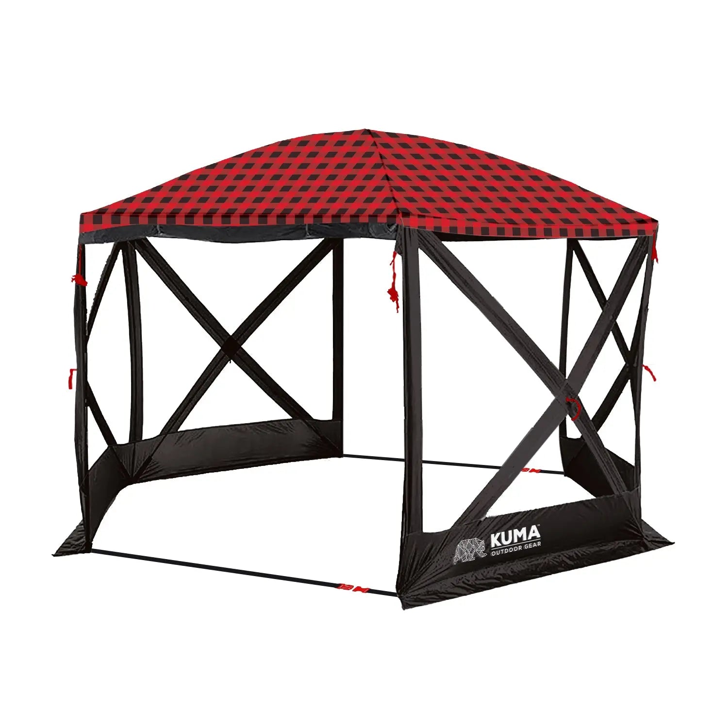 Super Bear Den Deluxe Gazebo - Red/Black - Kuma 507-KM-SBDDG-RB KUMA OUTDOOR GEAR