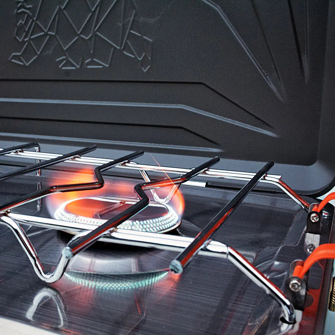 Deluxe 2-Burner Propane Stove - Graphite/Black - Kuma 499-KM-DBPS-GB KUMA OUTDOOR GEAR