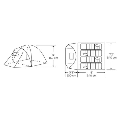 Tekarra 4 Tent Graphite/Orange - Kuma 484-KM-TETK-GO-4 KUMA OUTDOOR GEAR