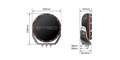 Feux de route à LED Type-X Sport Plus 7" (paire) - Stedi ST-01-SRT-701