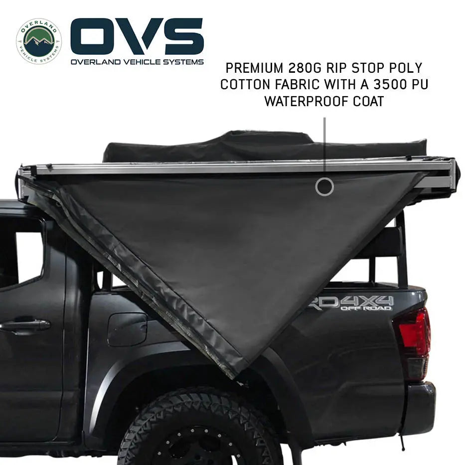 OVS- HD Nomadic 270 Degree Awning - Driver Side - Dark Gray Awning with Black Cover - M.A.P. OFF ROAD