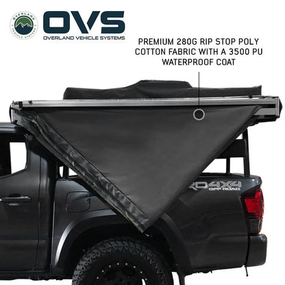 OVS- HD Nomadic 270 Degree Awning - Driver Side - Dark Gray Awning with Black Cover - M.A.P. OFF ROAD