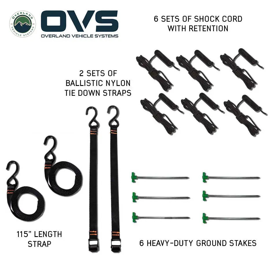 OVS- HD Nomadic 270 Degree Awning - Driver Side - Dark Gray Awning with Black Cover - M.A.P. OFF ROAD