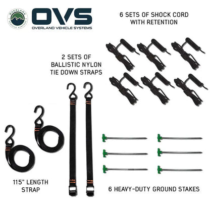 OVS- HD Nomadic 270 Degree Awning - Driver Side - Dark Gray Awning with Black Cover - M.A.P. OFF ROAD