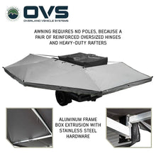 OVS- HD Nomadic 270 Degree Awning - Driver Side - Dark Gray Awning with Black Cover - M.A.P. OFF ROAD