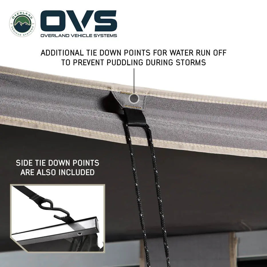OVS- HD Nomadic 270 Degree Awning - Driver Side - Dark Gray Awning with Black Cover - M.A.P. OFF ROAD