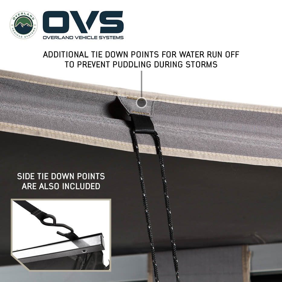 OVS- HD Nomadic 270 Degree Awning LT- Driver Side - Dark Gray Awning with Black Cover