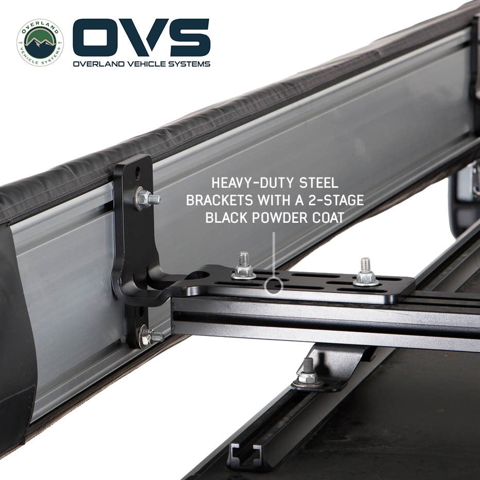 OVS- HD Nomadic 270 Degree Awning LT- Driver Side - Dark Gray Awning with Black Cover