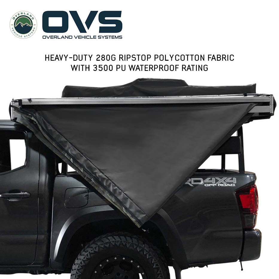 OVS- HD Nomadic 270 Degree Awning LT- Driver Side - Dark Gray Awning with Black Cover