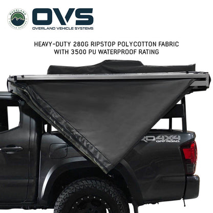 OVS- HD Nomadic 270 Degree Awning LT- Driver Side - Dark Gray Awning with Black Cover