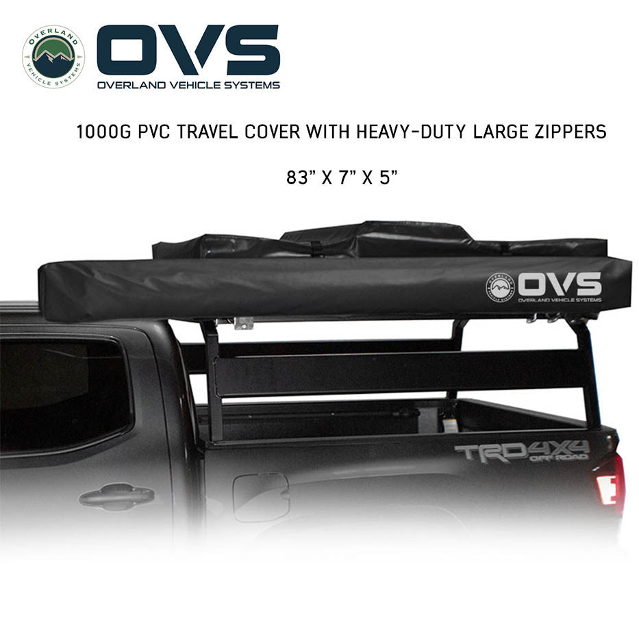 OVS- HD Nomadic 270 Degree Awning LT- Driver Side - Dark Gray Awning with Black Cover