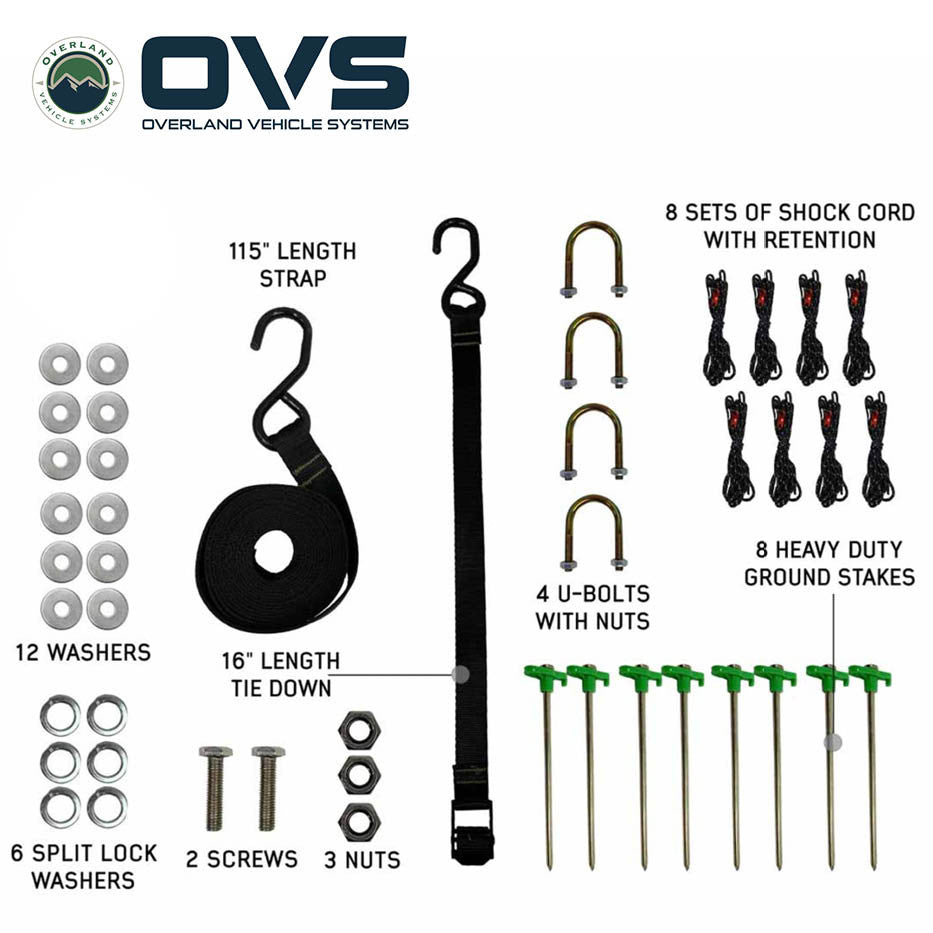 OVS- HD Nomadic 270 Degree Awning LT- Driver Side - Dark Gray Awning with Black Cover