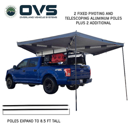 OVS- HD Nomadic 270 Degree Awning LT- Driver Side - Dark Gray Awning with Black Cover