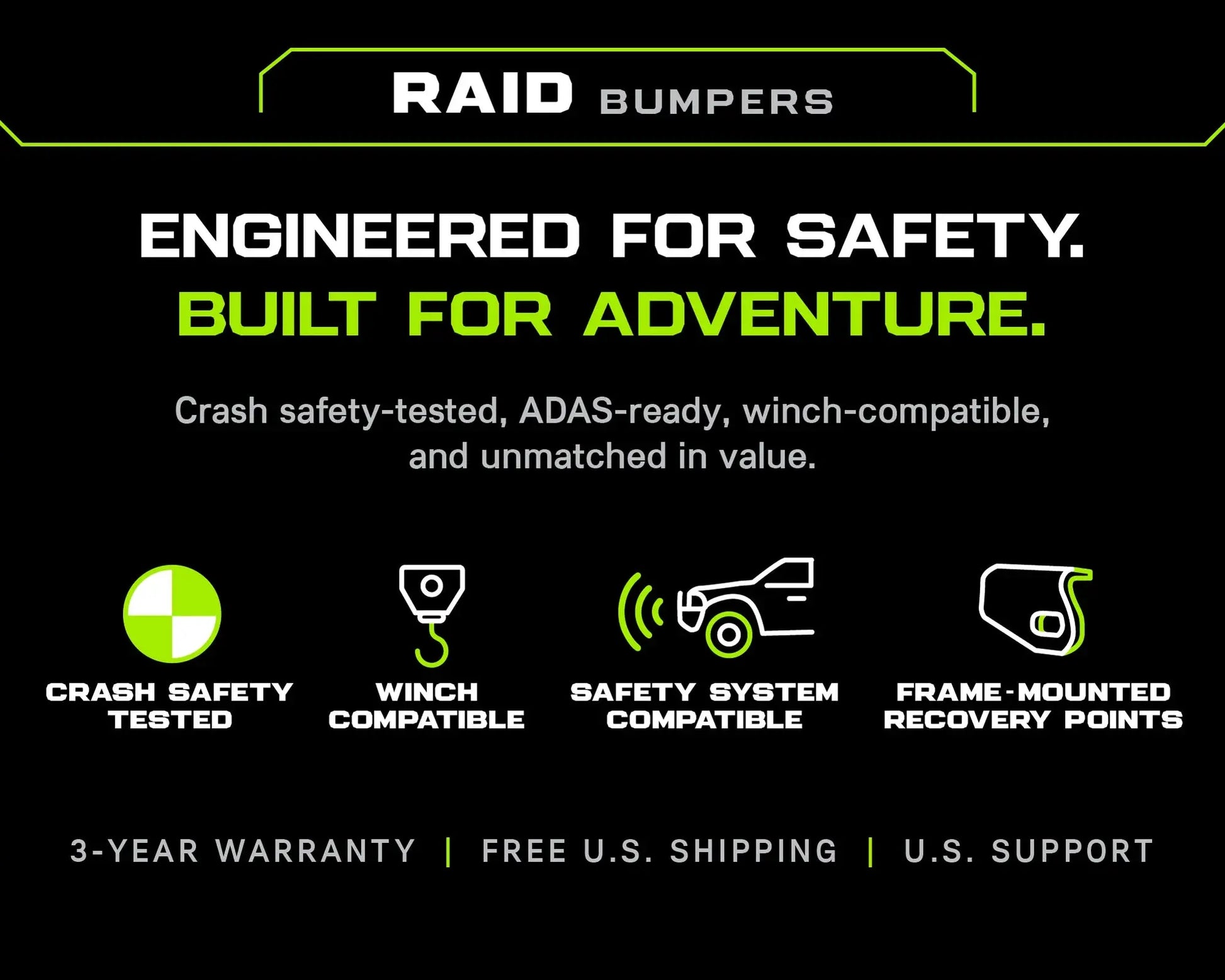 Jeep Wrangler Raid Full Length Front Bumper Kit Fo  JL/JLU (2018+) - Ironman 4x4 BBR077JLKS1 Ironman 4x4