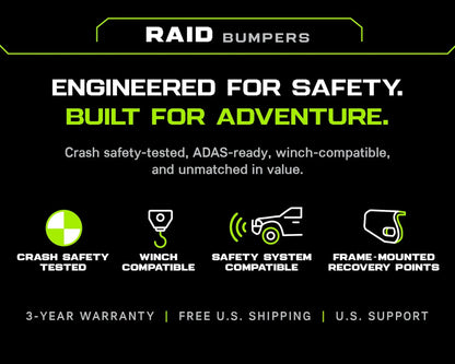 Jeep Wrangler Raid Full Length Front Bumper Kit Fo  JL/JLU (2018+) - Ironman 4x4 BBR077JLKS1 Ironman 4x4