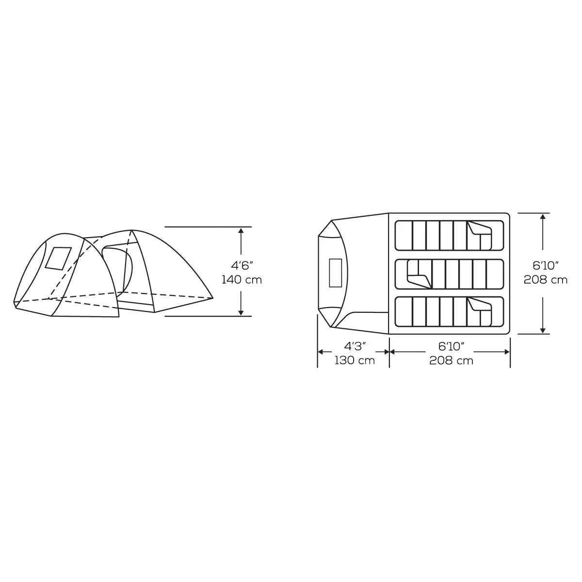 Bear Den 3 Tent Graphite/Orange - Kuma 482-KM-TEBD-GO-3 KUMA OUTDOOR GEAR