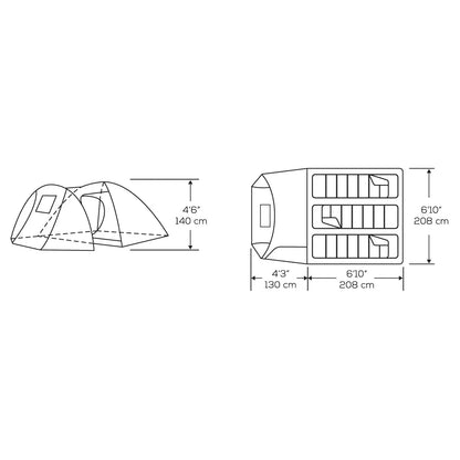 Bear Den 3 Tent Graphite/Orange - Kuma 482-KM-TEBD-GO-3 KUMA OUTDOOR GEAR