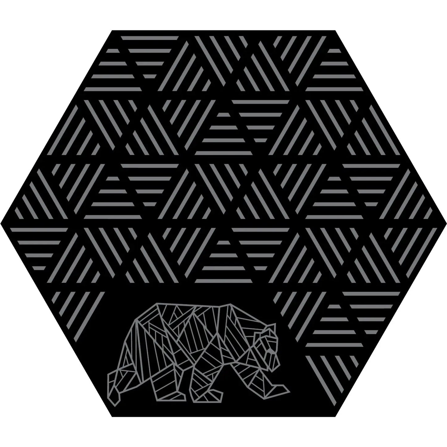 Hex Striped Peaks Outdoor Mat - Black/Grey - Kuma 906-KM-HSP-GB-11 KUMA OUTDOOR GEAR