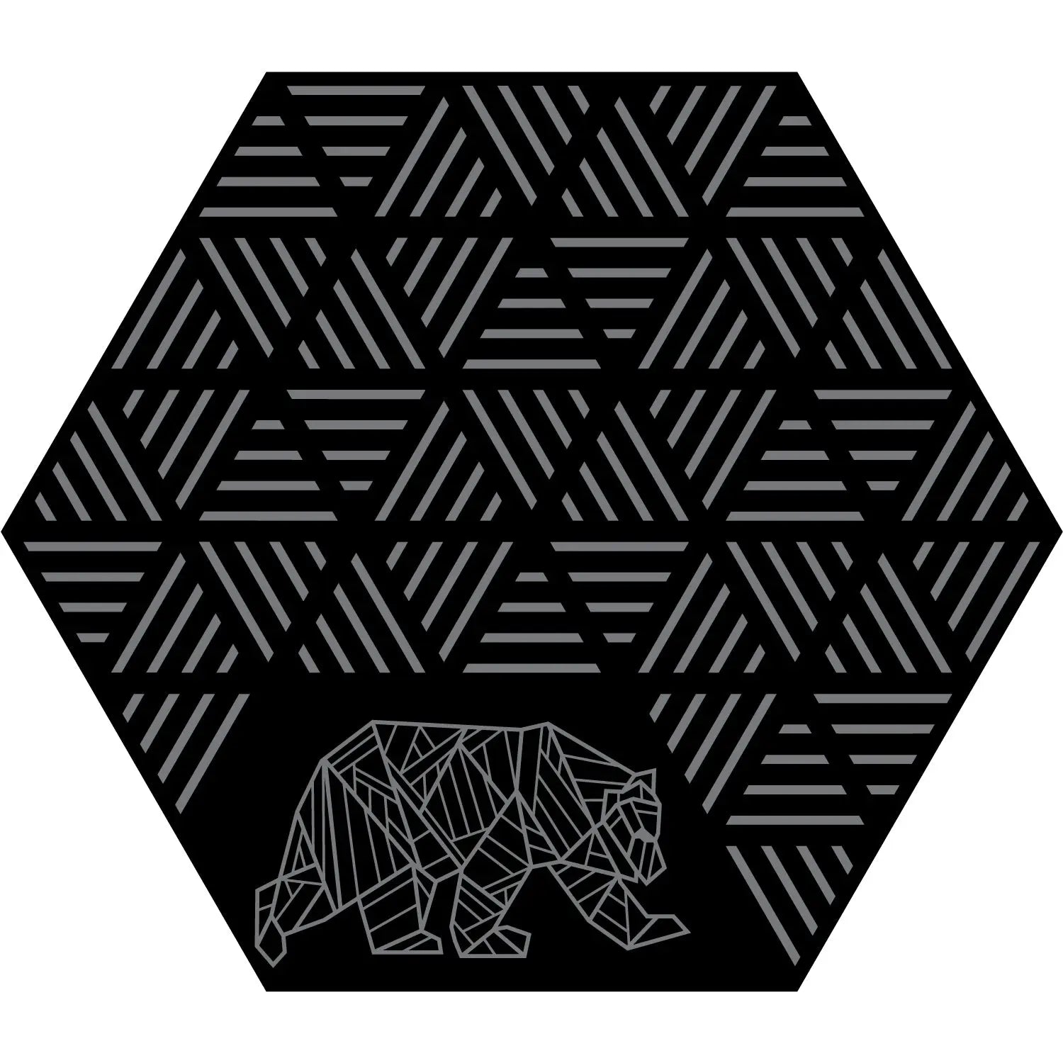 Hex Striped Peaks Outdoor Mat - Black/Grey - Kuma 906-KM-HSP-GB-11 KUMA OUTDOOR GEAR