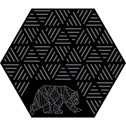 Hex Striped Peaks Outdoor Mat - Black/Grey - Kuma 906-KM-HSP-GB-11 KUMA OUTDOOR GEAR