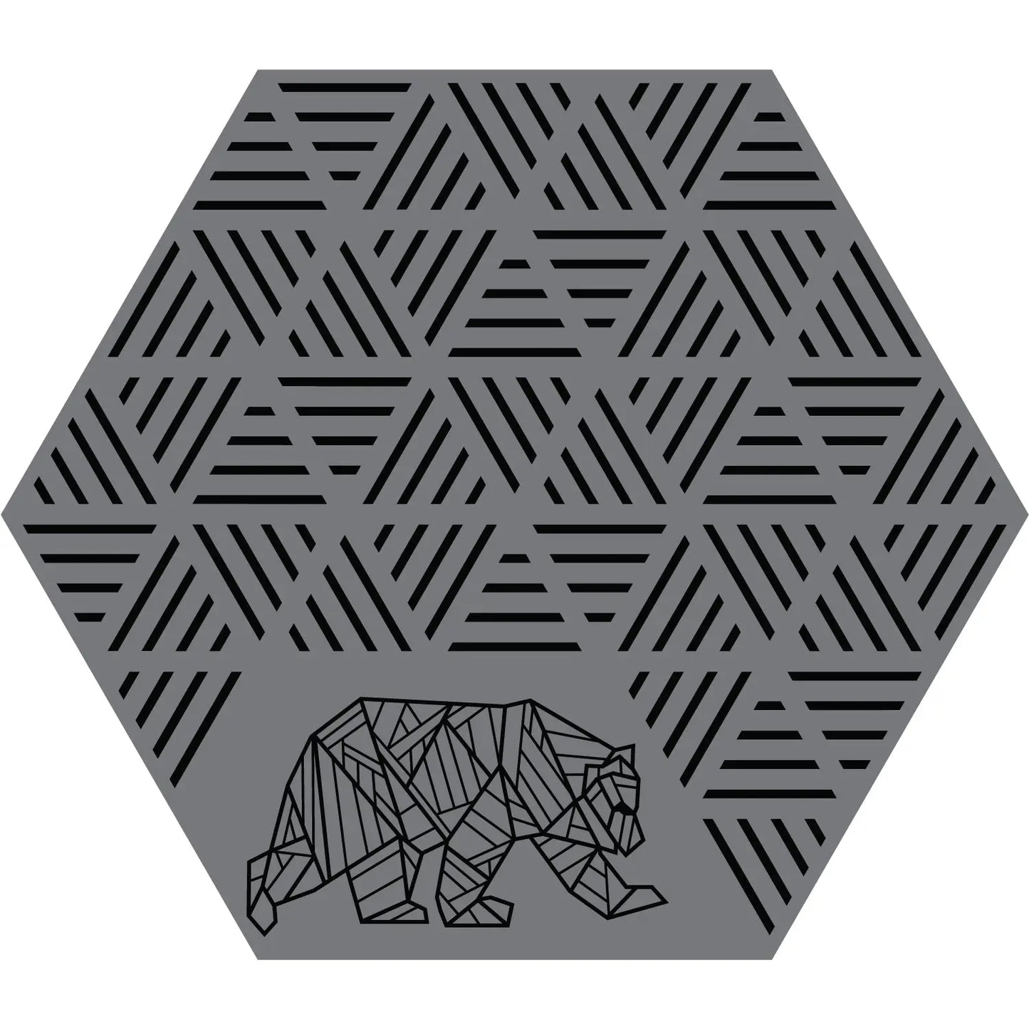 Hex Striped Peaks Outdoor Mat - Black/Grey - Kuma 906-KM-HSP-GB-11 KUMA OUTDOOR GEAR