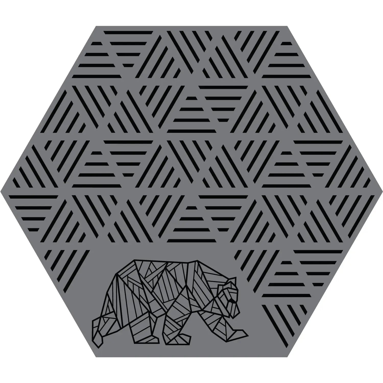 Hex Striped Peaks Outdoor Mat - Black/Grey - Kuma 906-KM-HSP-GB-11 KUMA OUTDOOR GEAR