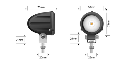 MCX10 Motorcycle Driving Light -Beam - Stedi LEDMOTO-MCX10-SPOT