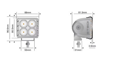 C4 Marine White Cube Light-Spot - Stedi LEDMARINE-C4-SPOT